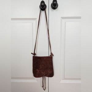 Brown Suede Crossbody Bag